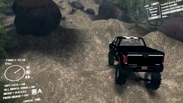 SpinTires | Mod Review | Lifted GMC Sierra | Best Truck So Far! смотреть онлайн