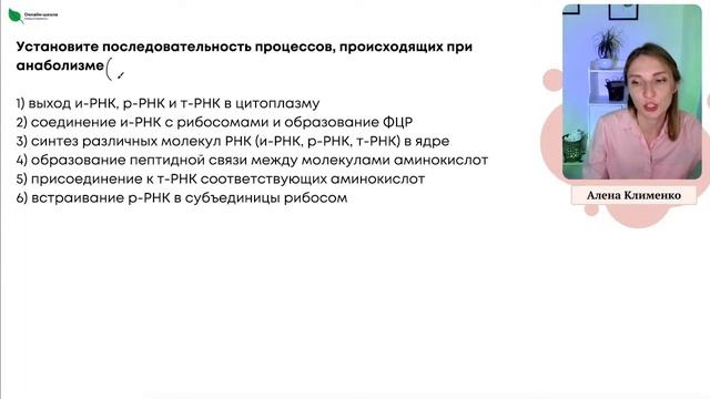 Биосинтез белка. Задания 1-й части смотреть онлайн