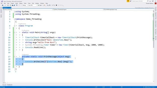 C# Threads(4): Using System Threading Timer in C#.Net смотреть онлайн