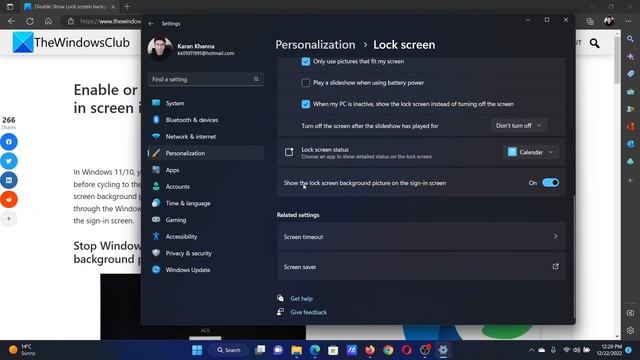 Enable or Disable Show Lock screen background picture on the sign-in screen in Windows 11/10 смотреть онлайн