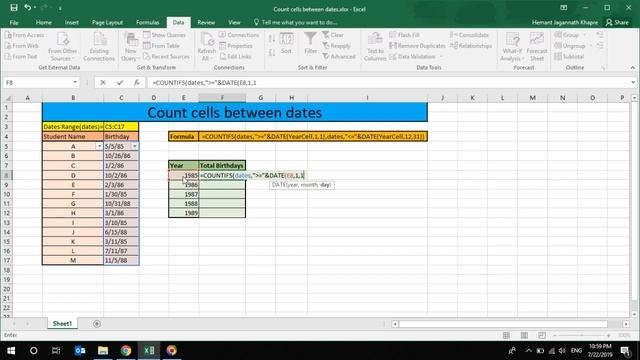 Microsoft Excel: How to Count cells between dates смотреть онлайн
