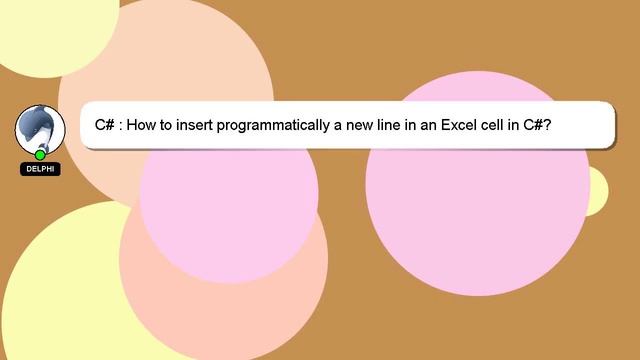 C# : How To Insert Programmatically A New Line In An Excel Cell In C#?