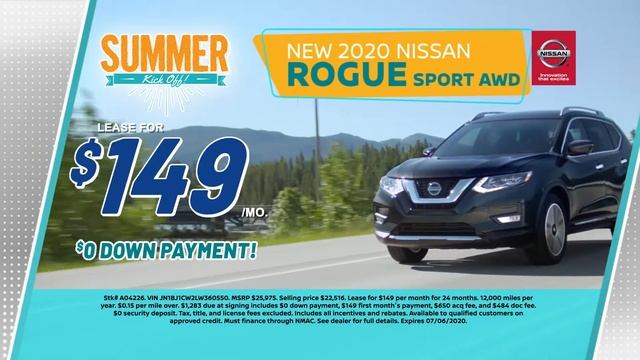 Lease a 2020 Nissan Rogue Sport | Summer Kickoff | Stateline Nissan смотреть онлайн