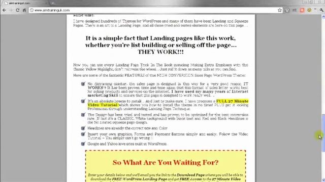 FREE WordPress Landing Page