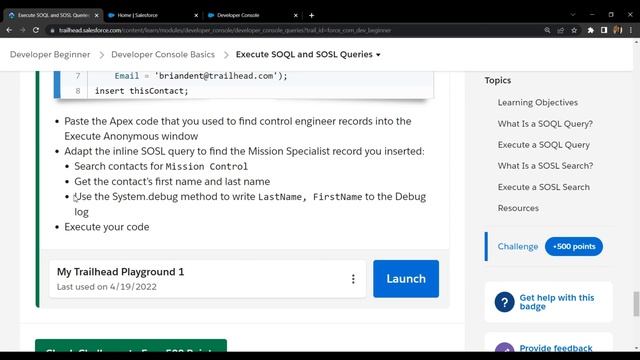 Salesforce Trailhead - Execute SOQL and SOSL Queries смотреть онлайн