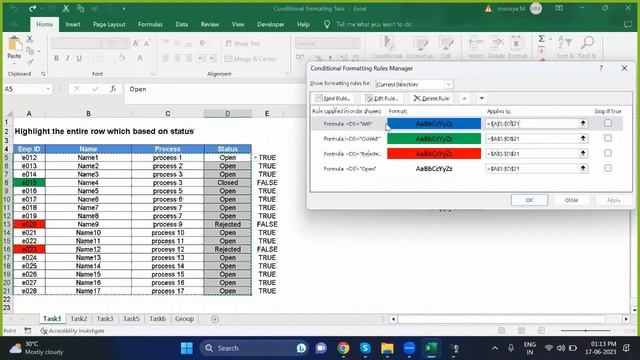 5. Excel Conditional formatting based on Cell Value practice Live Telugu смотреть онлайн