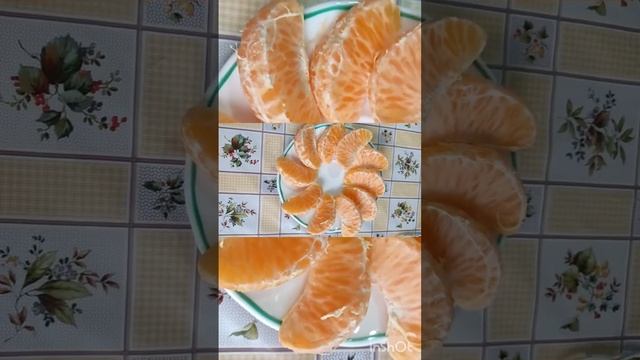 Способ как украсить фруктовую тарелку #мандарин #фрукты смотреть онлайн