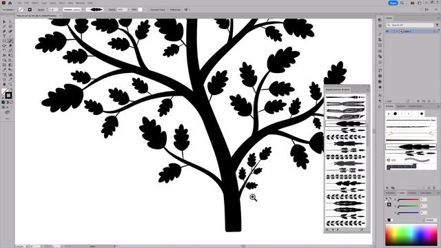 How to Draw a Vector Tree Logo with Brushes in Adobe Illustrator смотреть онлайн