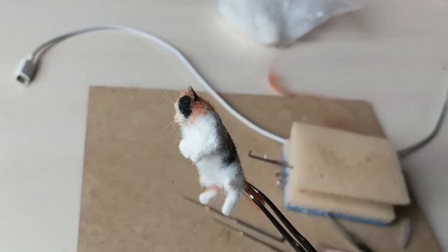 ?Миниатюрная кошечка из шерсти? Сухое валяние. смотреть онлайн
