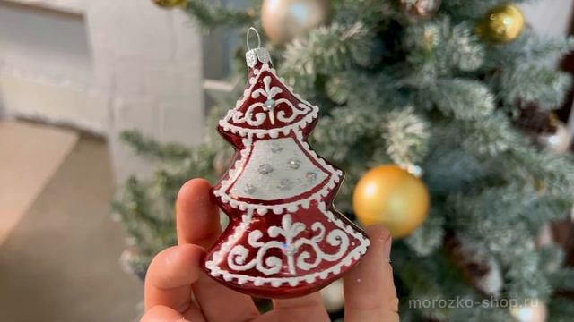 Набор ёлочных игрушек формовых ПРЯНИЧНЫЙ, узорчатый, красный, 3 шт, стекло с2305-борд, с2305-кр смотреть онлайн