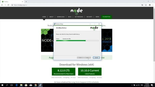 Installing npm & node on Windows 10 смотреть онлайн