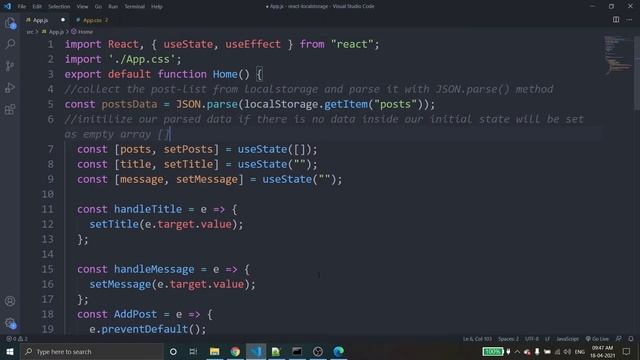 React with localStorage смотреть онлайн