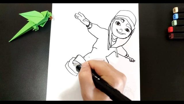 Bolalar uchun metro sörfçülarini chizish | Drawing subway surfers for kids смотреть онлайн
