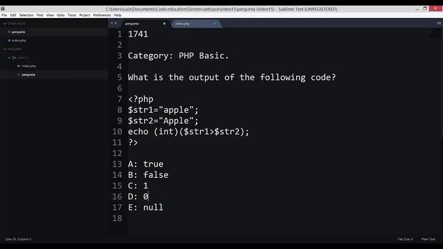 Pergunta 15 - Certificação PHP смотреть онлайн