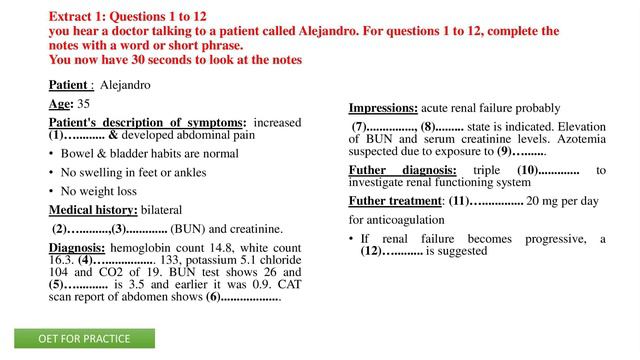 OET Listening Part -A |Practice Test 1 (with answers) |Difficulty Level : Moderate смотреть онлайн
