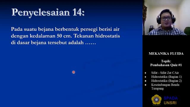 (SPADA UNSRI) Mekanika Fluida - Pembahasan Quiz #1 смотреть онлайн