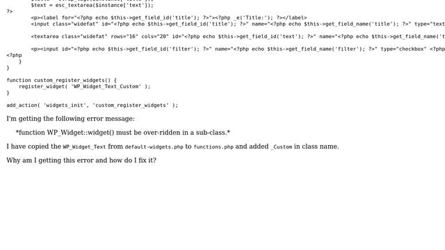 Wordpress: Override widget in function WordPress смотреть онлайн