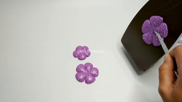 DIY - How to make glitter Foam Flower Eva foam | Foamiran | Cara membuat bunga spon glitter смотреть онлайн