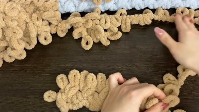 Плед из Alize Puffy узор «Плетенка» смотреть онлайн