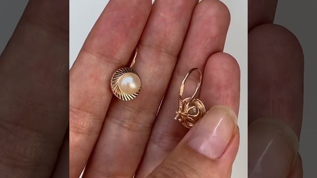 Советские золотые серьги с натуральным культивированным жемчугом из красного золота 583 пробы смотреть онлайн