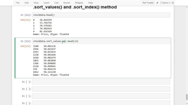 DataAnalysis with Python pandas - .sort_values() and .sort_index() method of Series - 22 смотреть онлайн