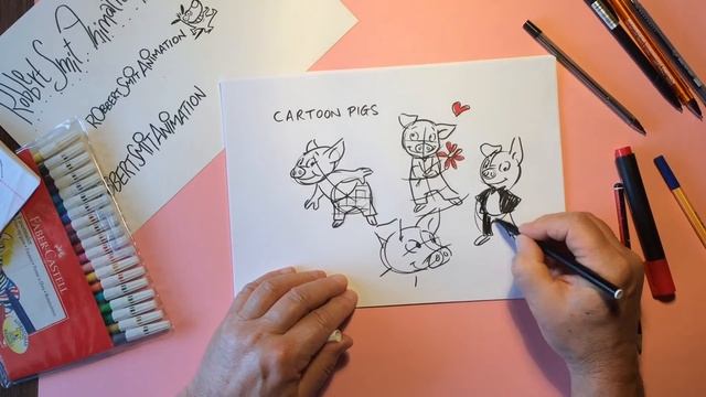 How to draw a pig (Как нарисовать свинку (хрюшку)) смотреть онлайн