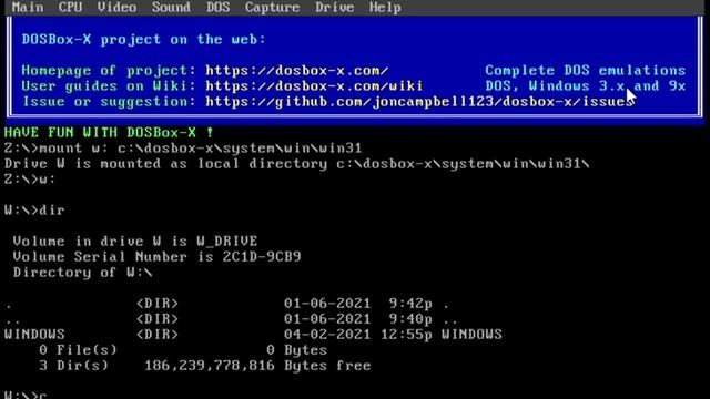 Loading Windows 3.1 within DOXBox-X as Hosted on Windows 10 смотреть онлайн
