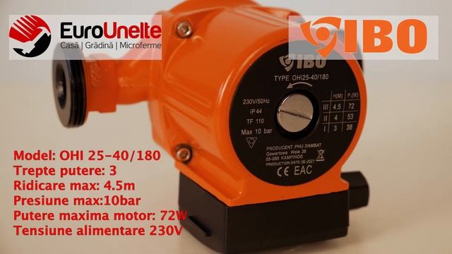 POMPA RECIRCULARE CENTRALA IBO DAMBAT OHI 25-40/180 смотреть онлайн