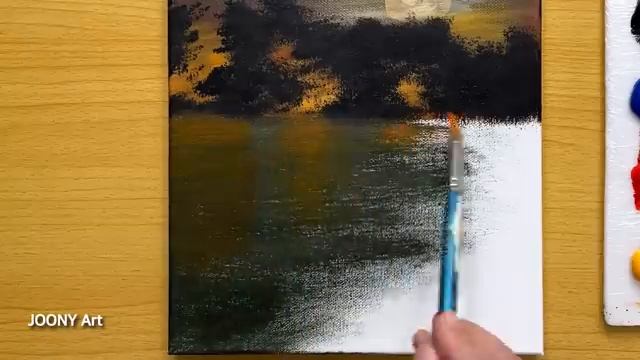 Easy Way to Paint a Moonlight Beach / Acrylic Painting for Beginners смотреть онлайн