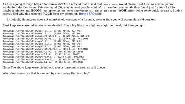 Apple: Why does brew cleanup work so well? смотреть онлайн