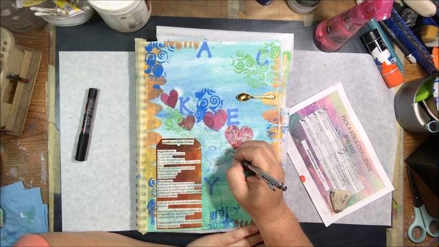 Mixed Media Art Jounal Page - Pick a Stick Challenge - May 2017 #PASC0517