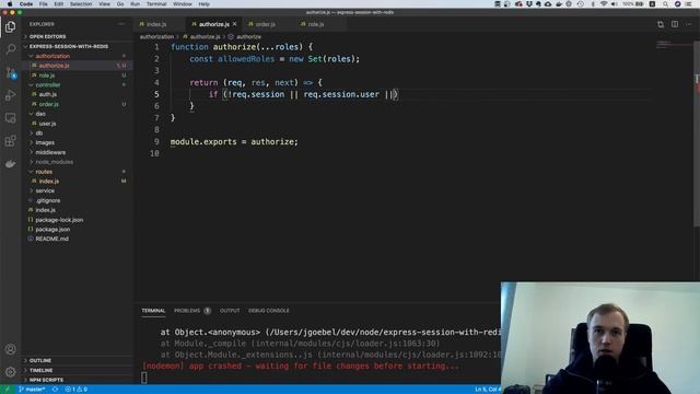 Node express authorization | login roles in Node смотреть онлайн