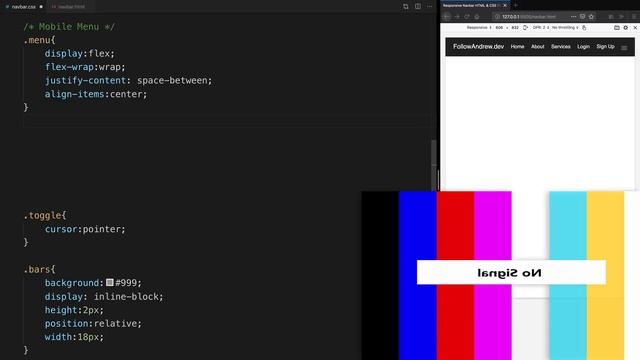 Responsive Nav Bar Tutorial | HTML CSS JS Flexbox Navigation Menu смотреть онлайн