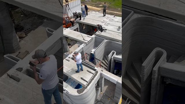 Ну что ж. Вот и финальное подтверждение прочности. Перекрыли первый этаж напечатанного дома плитами смотреть онлайн