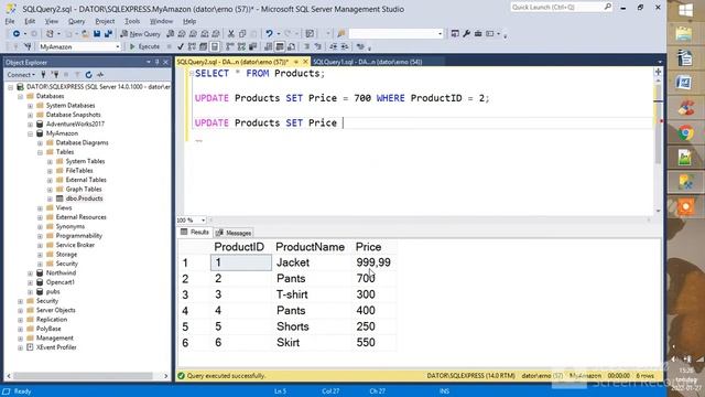 SQL - Update multiple rows смотреть онлайн