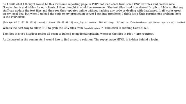 Unix & Linux: How do I make PHP securely load files from the server root home folder on CentOS? смотреть онлайн