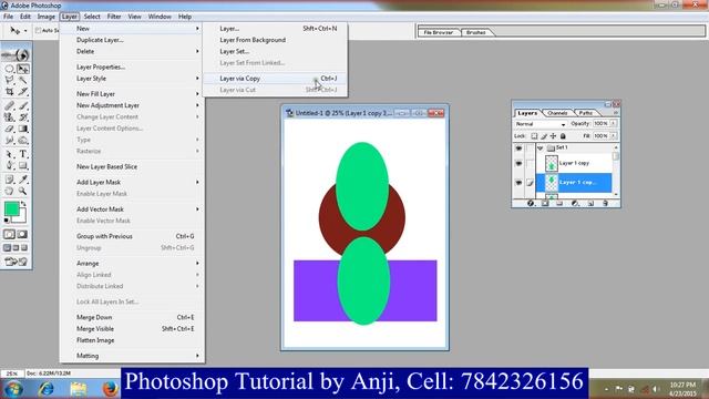 Adobe Photoshop 7.0 Layer Menu Part 1 смотреть онлайн