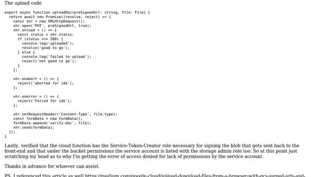 Access denied (SA doesn't have storage.objects.create access) when trying to upload using a... смотреть онлайн