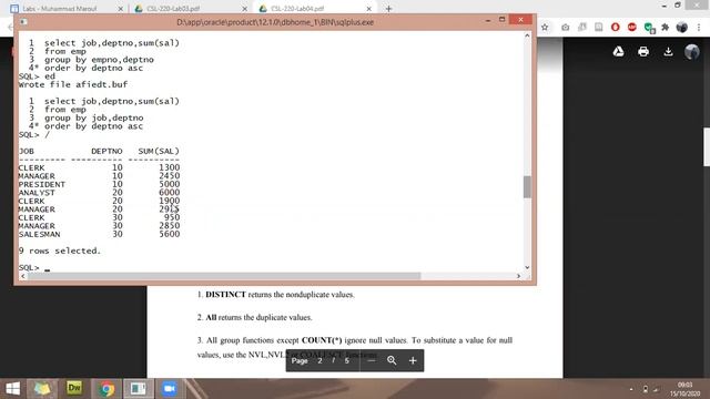 DBMS Lab 04- SQL Functions смотреть онлайн