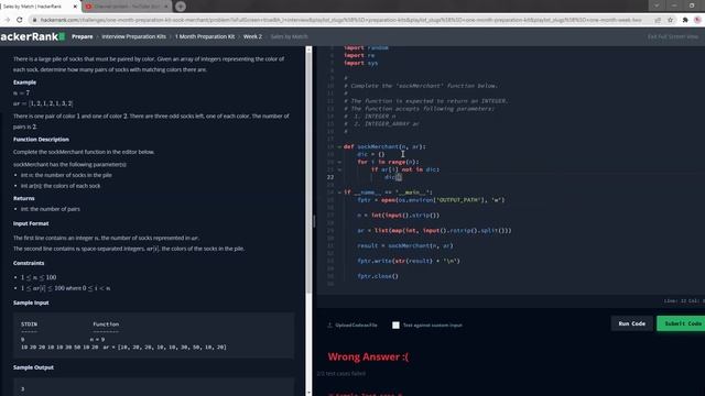 Hackerrank - Sales by Match walkthrough #Python #Hackerrank смотреть онлайн
