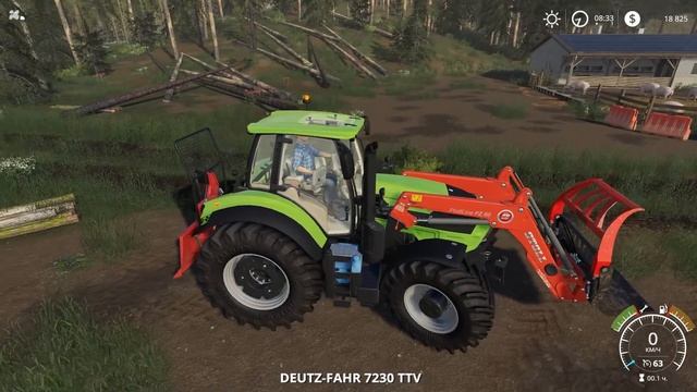 FS 19 - Купил новый трактор и машину. Везу длинные брёвна - KALADOR фермер лесоруб # 8 смотреть онлайн