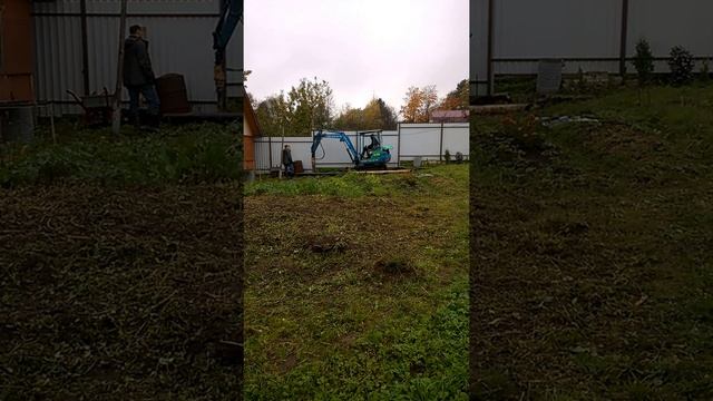 #Бурение и установка столба под электричество. Монтаж столба мини экскаватором Лен.область. смотреть онлайн