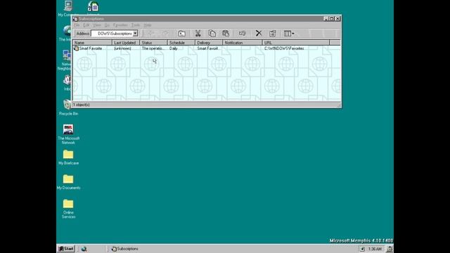 Windows 98 Build 1400: "Showing The Active Desktop" смотреть онлайн
