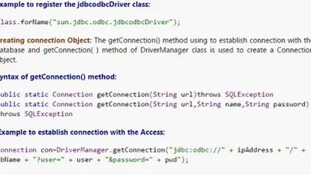 Example of JDBC Connection to Connect with Database смотреть онлайн