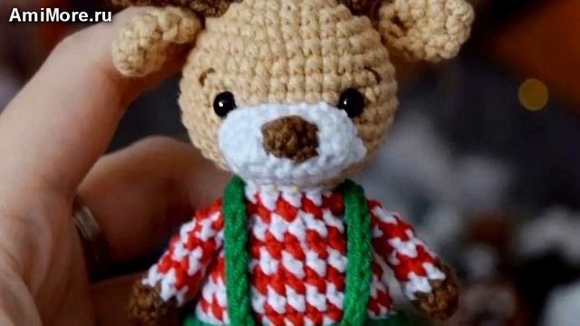Амигуруми: схема Рождественский олень. Игрушки вязаные крючком - Free crochet patterns. смотреть онлайн