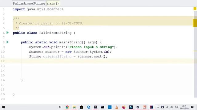 PalindromeString Java смотреть онлайн