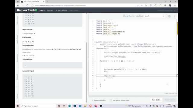 SOLVING HACKERRANK 30 DAYS OF CODE DAY 4(JAVA) HOW TO - TUTORIAL (LOOPS) CODE WITH ME! смотреть онлайн