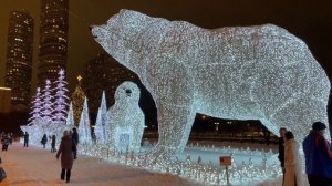 «Белые медведи» или «Умка» световая инсталляция #медведи #умка #зима #снег #москва