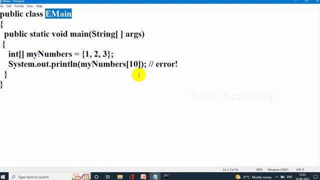 Learn Java - Part 27 | Java Tutorial in Tamil | Exception Handling in Java | தமிழ் அகாடமி смотреть онлайн