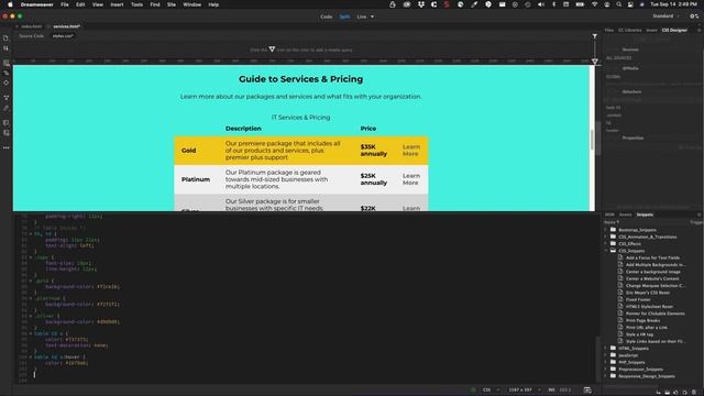 Dreamweaver Snippets смотреть онлайн